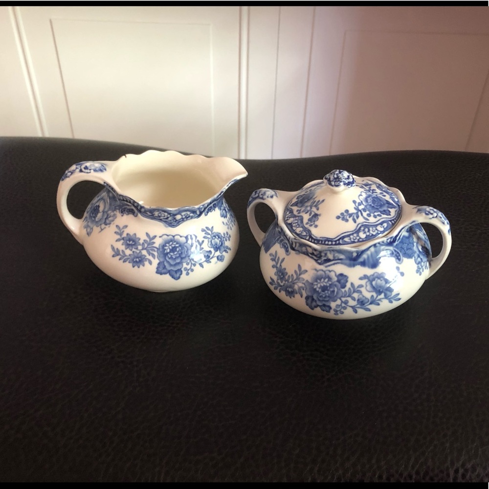 Antique Blue Bristol Crown Ducal Set